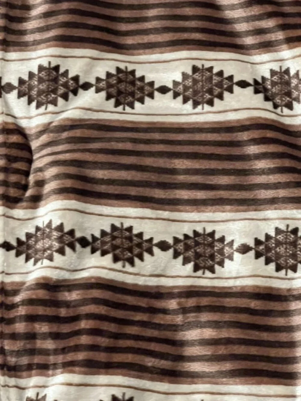 WRANGLER Brown Western Oversized Throw Blanket 60x70 Aztec Stripe Cowboy NWT New